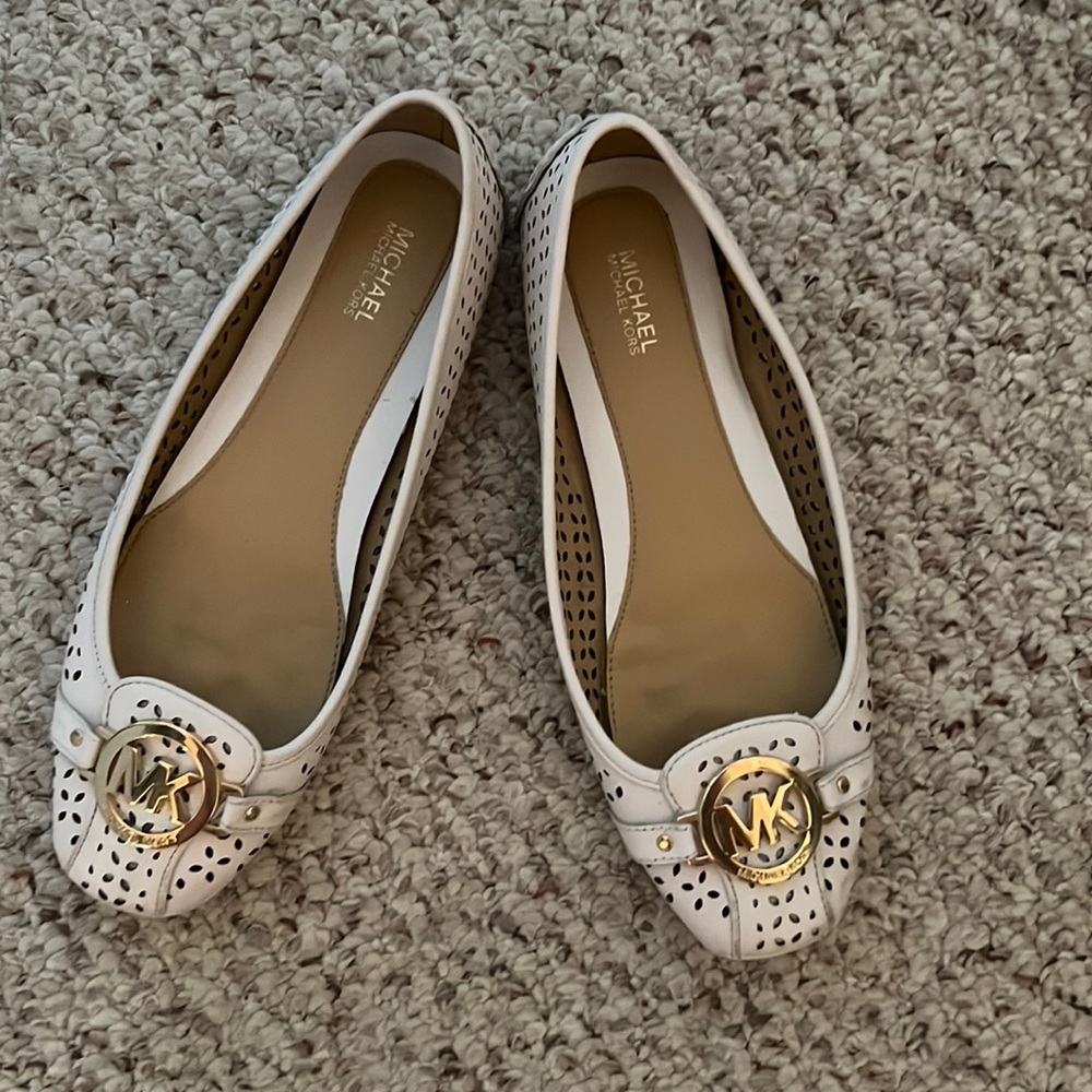 Michael kors white flats